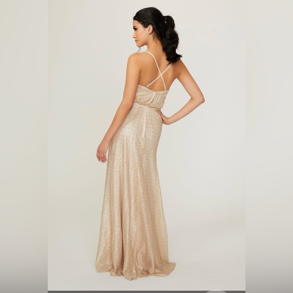 Morilee Caviar Mesh Bridesmaid dress with Tied Waste NWT - Picture 2 of 6